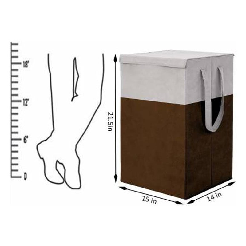 Justandkrafts present multi combo Laundry and Shirt Stacker for cloth and Baby Toy and Cloths Set of 2 BrownandBlack  - Image 2