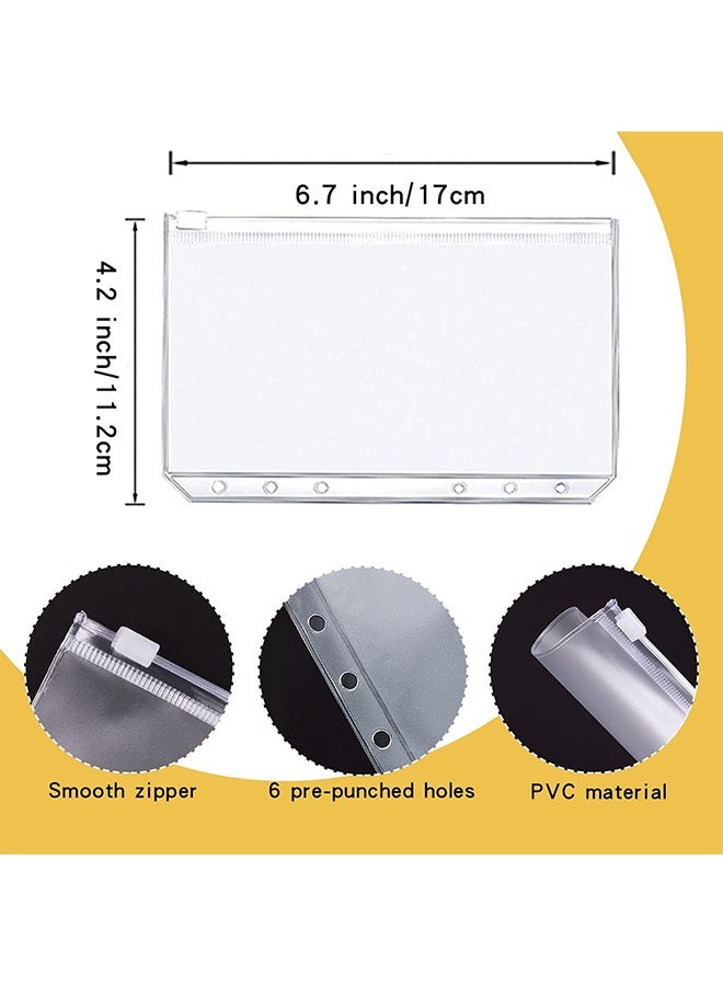 JS A6 Pu Leather Budget Binder Cash Envelopes Organizer Saving Money Planner Notebook With Clear Zipper Pockets Saving Binder - Image 3