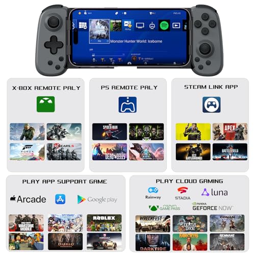 arVin Mobile Gaming Controller for iPhone, Android with Phone CASE Support, Wireless Gamepad for iPhone/iPad/Samsung/Tablet/Switch/PS4/PC - Play Xbox Cloud Gaming/PS Remote Play/Steam Link/GeForce Now - Image 3