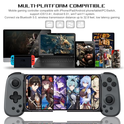 arVin Mobile Gaming Controller for iPhone, Android with Phone CASE Support, Wireless Gamepad for iPhone/iPad/Samsung/Tablet/Switch/PS4/PC - Play Xbox Cloud Gaming/PS Remote Play/Steam Link/GeForce Now - Image 2