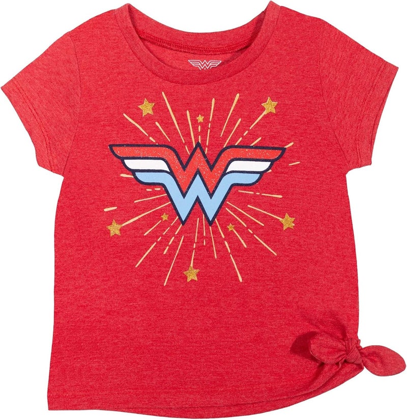 DC Comics Justice League Wonder Woman T-Shirt and Active Retro Dolphin Shorts Outfit Set Infant to Big Kid - Image 2