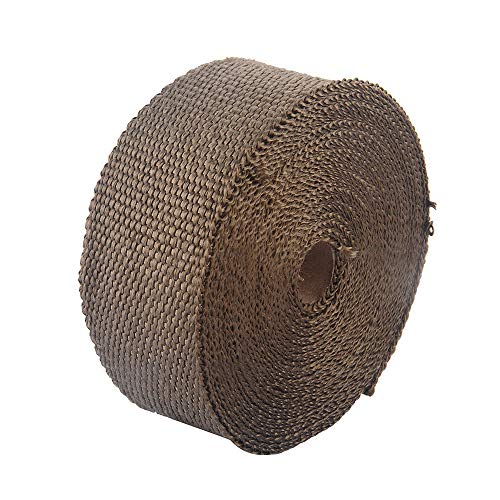 ESUPPORT 1" X 16' Fiberglass Roll Titanium Racing Exhaust Header Pipe Wrap Heat Shield Tape 6 Stainless Steel Ties Car Motorcycle - Image 5