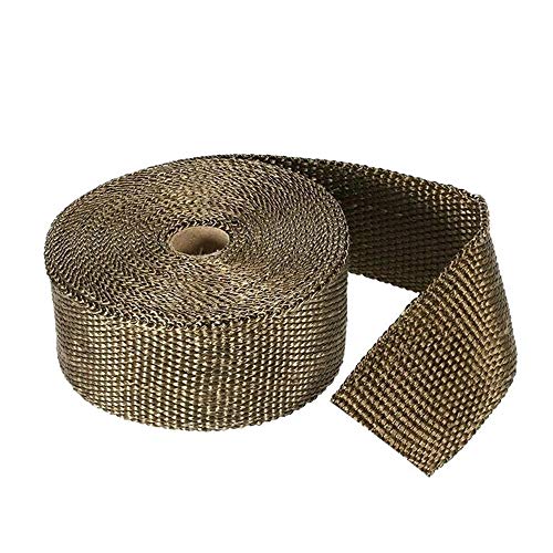 ESUPPORT 1" X 16' Fiberglass Roll Titanium Racing Exhaust Header Pipe Wrap Heat Shield Tape 6 Stainless Steel Ties Car Motorcycle - Image 4