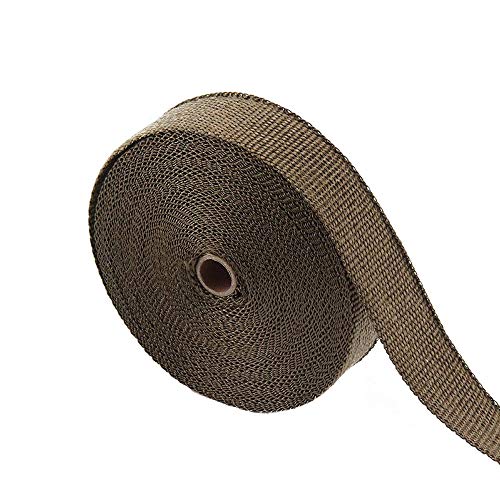 ESUPPORT 1" X 16' Fiberglass Roll Titanium Racing Exhaust Header Pipe Wrap Heat Shield Tape 6 Stainless Steel Ties Car Motorcycle - Image 3