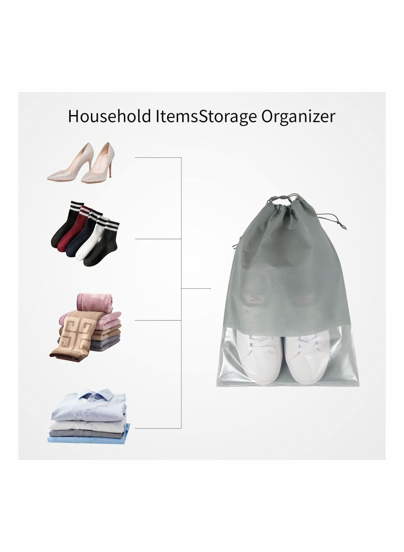 Excefore Travel Shoe Bag, 18 Pcs Non-Woven Dustproof with Rope Storage Bag, Portable Home Shoes Organizers, Men And Women Dustproof & Waterproof Sports Shoe Bags for Packing - Image 4