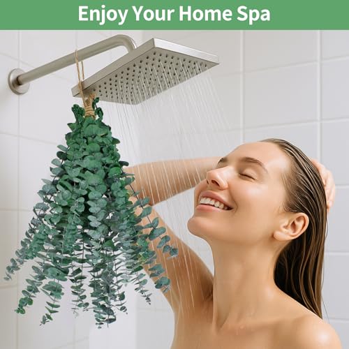 CENELO 12PCS Dried Eucalyptus Bundle 17'' Real Eucalyptus Stems 100% Natural Fresh Leaves Hanging Plants Greenery Stems for Shower Home Decor Flower Arrangement Wedding - Image 2