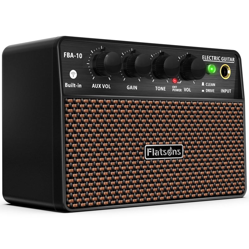 Flatsons FBA10 Guitar Amp 10W Mini Electric Guitar Amplifier with CleanDrive Channel 6H Working USBC Rechargeable 35mm HeadphoneAUX Jack Wireless Portable Amp for Indoor Practice Traveling - Image 2