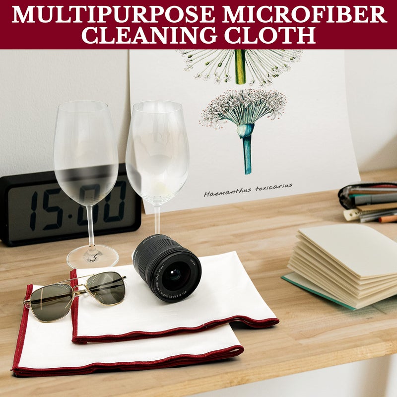 Wine Chic The 2-Pack Premium Microfiber Wine Glass Polishing Cloths, Large Lint-Free Drying Towels for Glasses, Stemware, Glassware, Camera Lenses, 25 Inch X 20 Inch (White, 2 Count) - Image 3