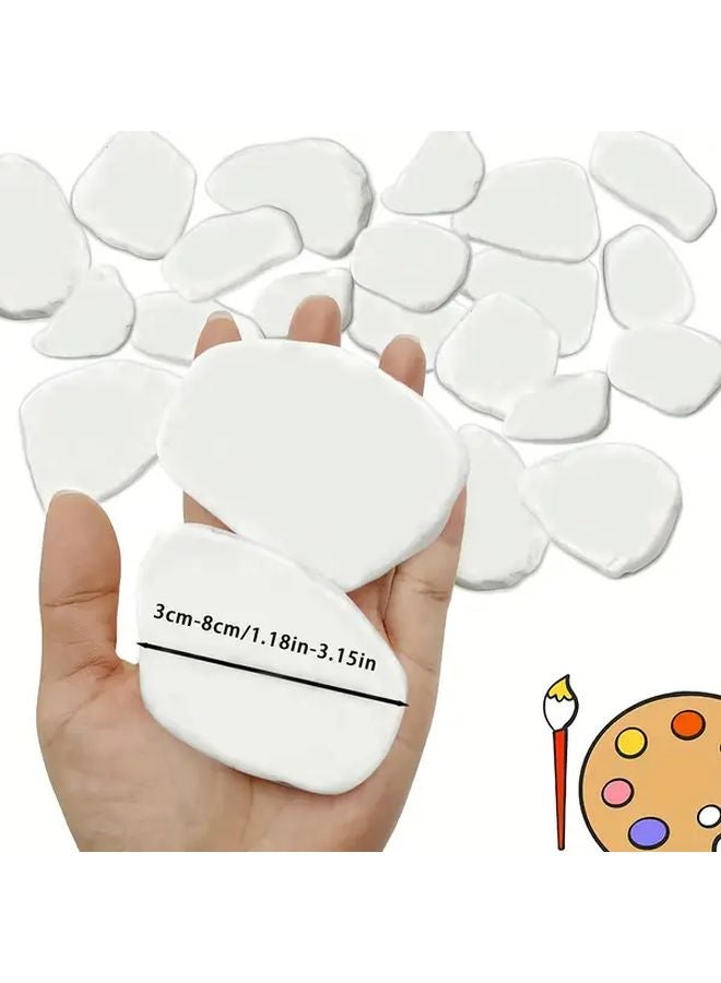 10 Pcs White Painting Stones DIY Creative Irregular Flat Slabs - Image 3