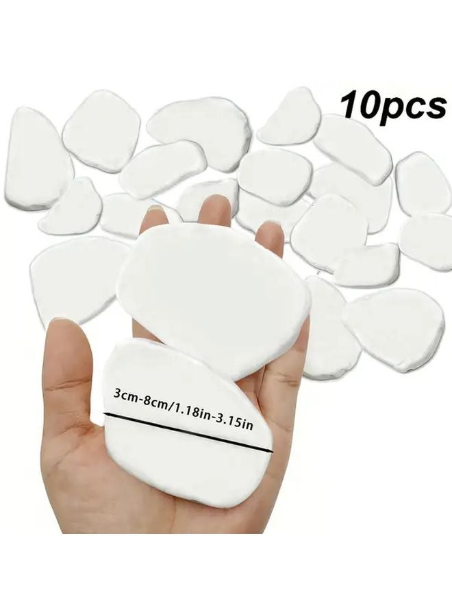 10 Pcs White Painting Stones DIY Creative Irregular Flat Slabs - Image 1