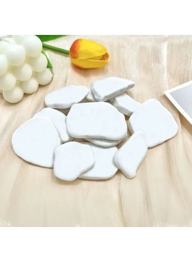 10 Pcs White Painting Stones DIY Creative Irregular Flat Slabs - Image 5