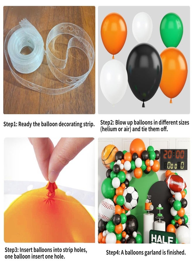 Sowide Sport Balloons Arch Garland,Ball Theme Balloon Garland Kit White Green Black Orange Balloons Ball Foil Balloons for Sports Theme Party Games Garden Theme Party Celebration Party - Image 3
