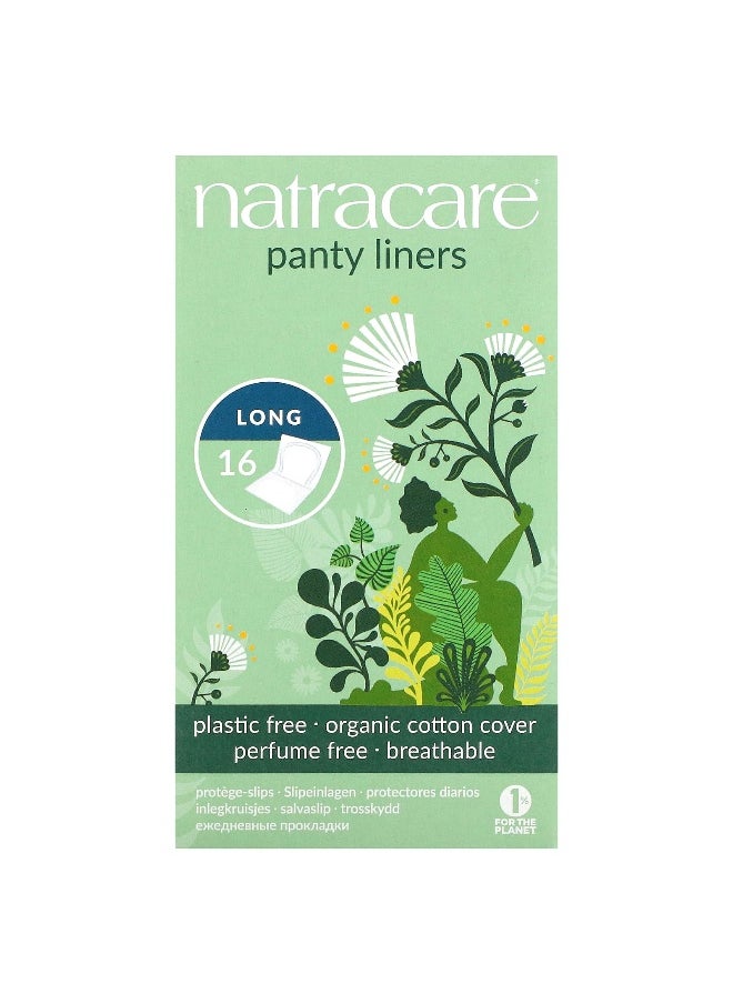 NATRACARE Natracare, Panty Liners, Organic Cotton Cover, Long, 16 Liners  - Image 1