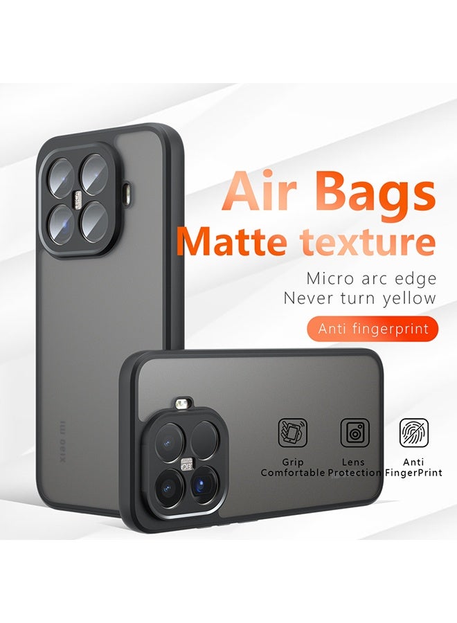 Case for Xiaomi 15T Pro 5G, Frosted Translucent Back Protective Slim Phone Cover, Anti-Fingerprints, Anti-Fall Drop Protection, Shockproof Case for Xiaomi 15T Pro 5G (Black) - Image 1