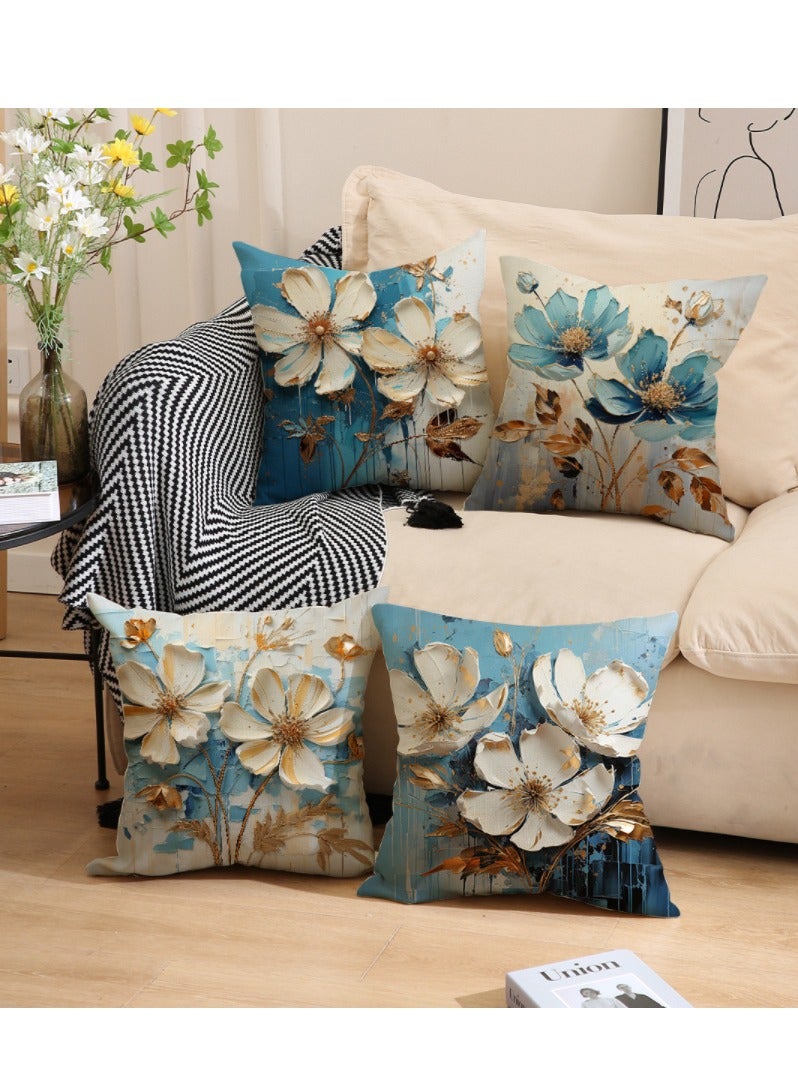 4PCS Modern Sofa Throw Pillow Cover Decorative Fabric Pillow Case for Couch Bed Car 45x45cm - Image 4