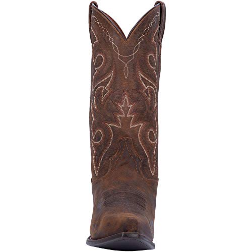 Dan Post Mens Renegade Distressed Embroidered Snip Toe Pull On Dress Boots Mid Calf - Brown - Size 9.5 D - Image 5