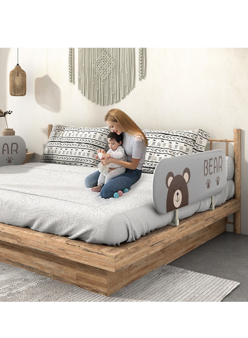 Arabest Bed Rail for Toddlers - (1 Pack 1.8 m) Toddler Bed Rails with Double Child Lock, Bed Rail for Baby Kids with Pattern, Infants Height Adjustment Guardrail for Queen Size Bed  - Image 4