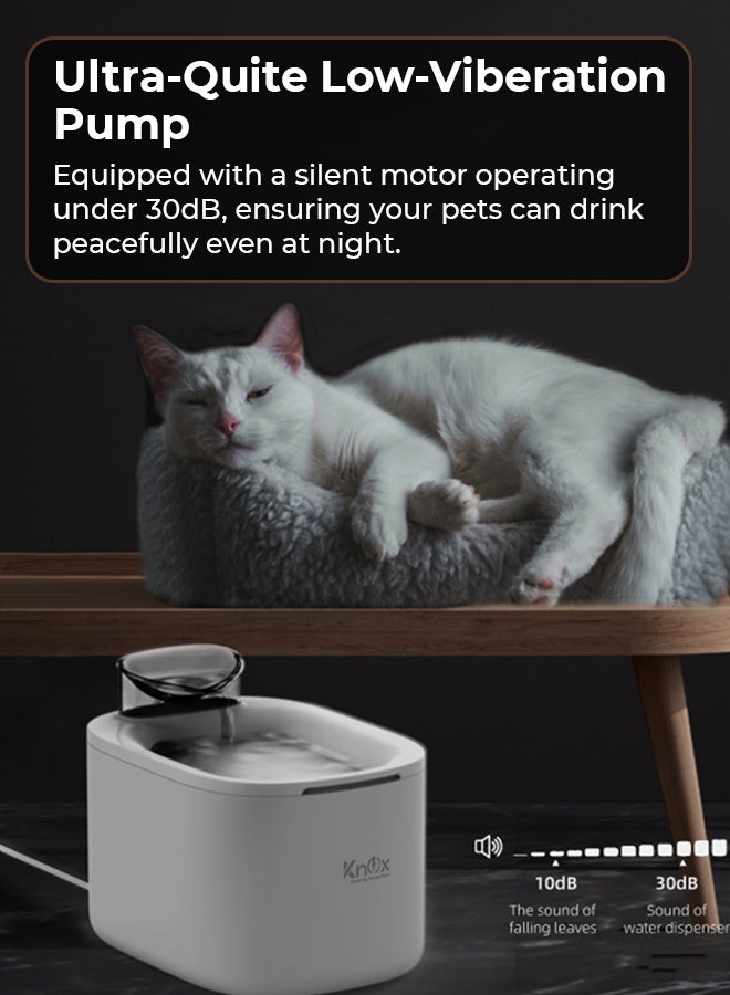 Knox Powering Generations Knox Cat Water Fountain 3.5L/135oz – Automatic Pet Water Dispenser with Filter & Quiet Pump, Large Indoor Outdoor Drinking Pet Water Fountain for Cats & Small Dogs - Image 5