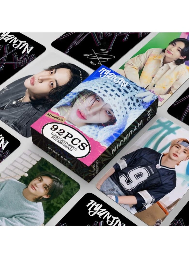 92Pcs Stray Kids Member Hyunjin Personal Lomo Card And Sticker - Image 1