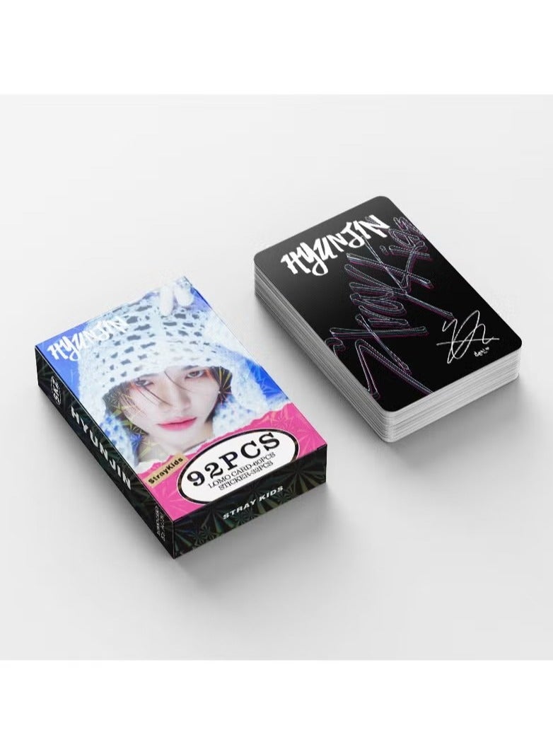 92Pcs Stray Kids Member Hyunjin Personal Lomo Card And Sticker - Image 3