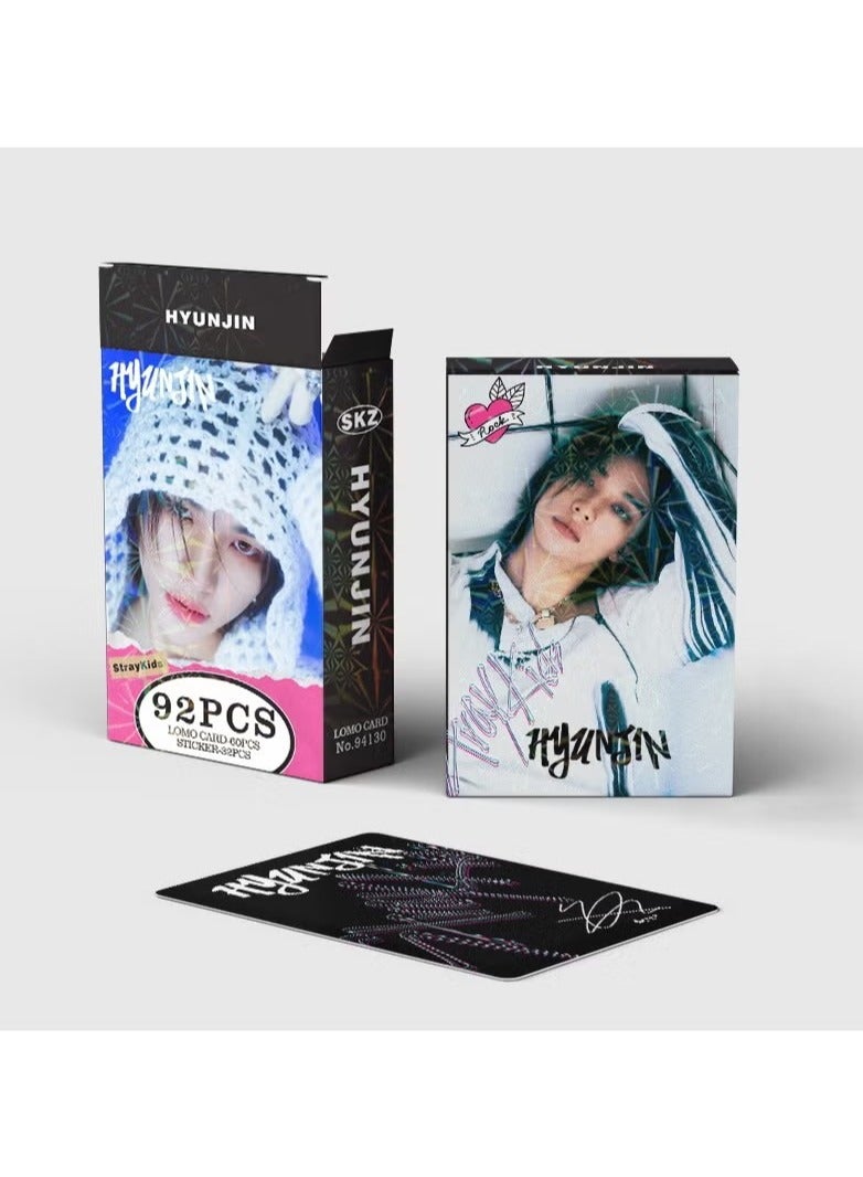 92Pcs Stray Kids Member Hyunjin Personal Lomo Card And Sticker - Image 4