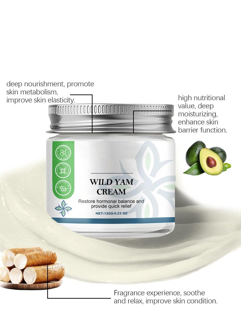 NORTH MOON Wild Yam Cream, Wild Yam Cream Organic for Hormone Balance, Natural Wild Yam Cream for Menopause, Moisturizer Botanical Balancing Body Cream 120g  - Image 2