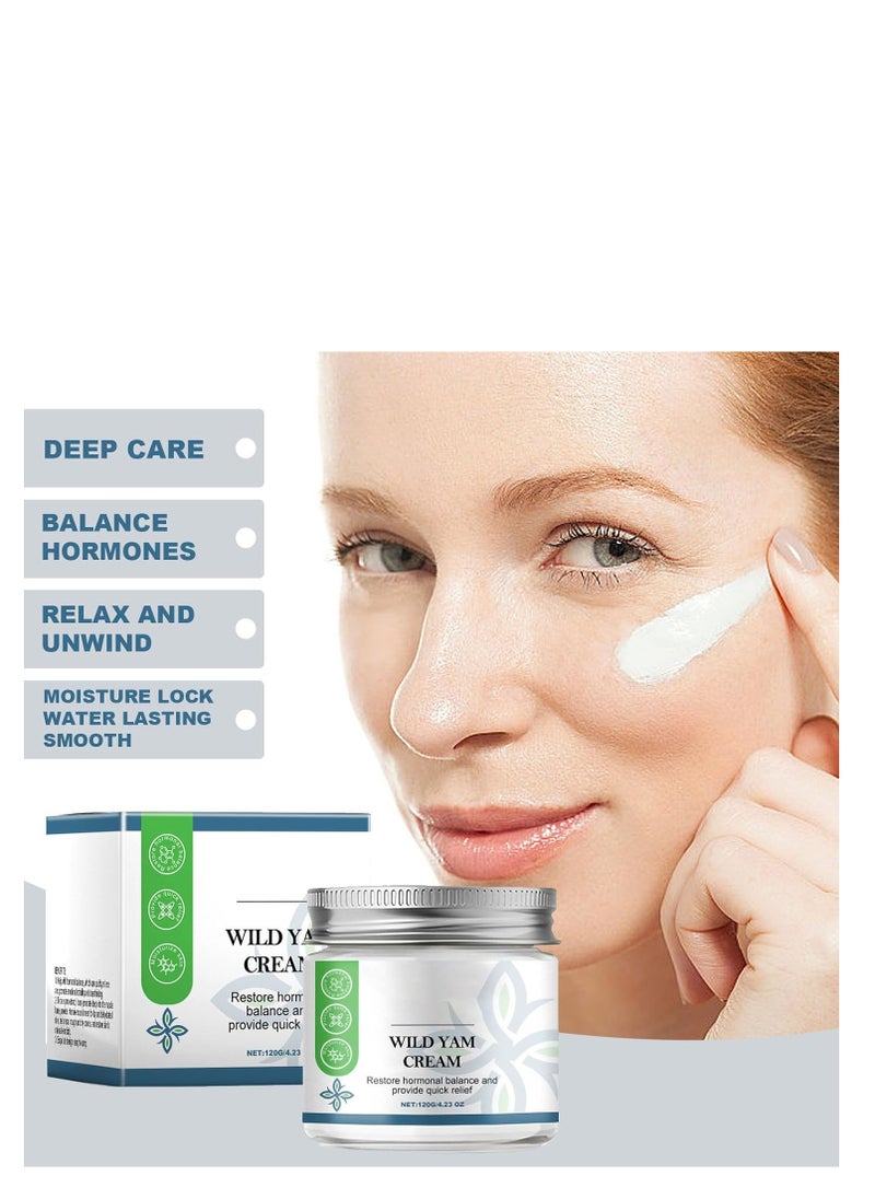 NORTH MOON Wild Yam Cream, Wild Yam Cream Organic for Hormone Balance, Natural Wild Yam Cream for Menopause, Moisturizer Botanical Balancing Body Cream 120g  - Image 3