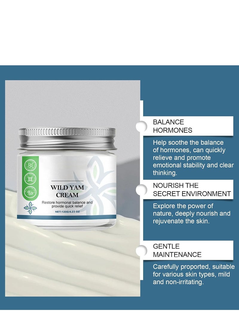 NORTH MOON Wild Yam Cream, Wild Yam Cream Organic for Hormone Balance, Natural Wild Yam Cream for Menopause, Moisturizer Botanical Balancing Body Cream 120g  - Image 4