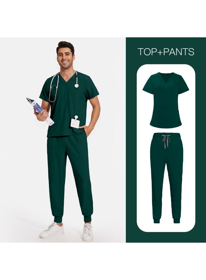 NIBEMINENT Surgery Uniforms Unisex Clinical Clothing Top And Pant Doctor Nurse Uniforms Oral Dental Workwear Medical Scrubs Sets - Image 1