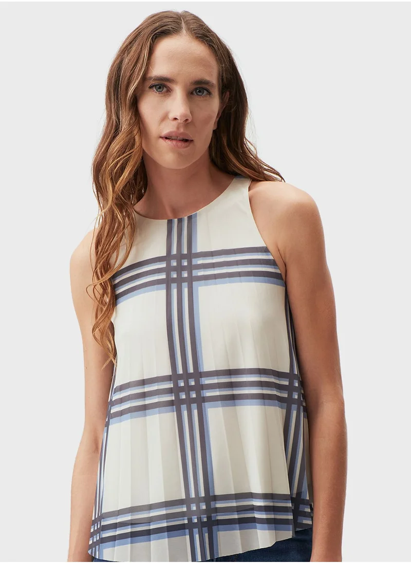 جيمي كي Patterned Pleated Top