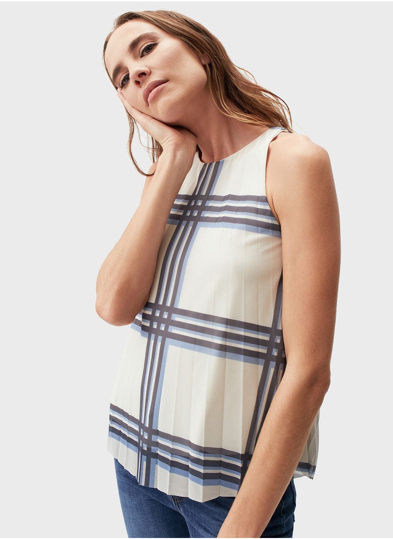 Jimmy Key Patterned Pleated Top  - Image 4