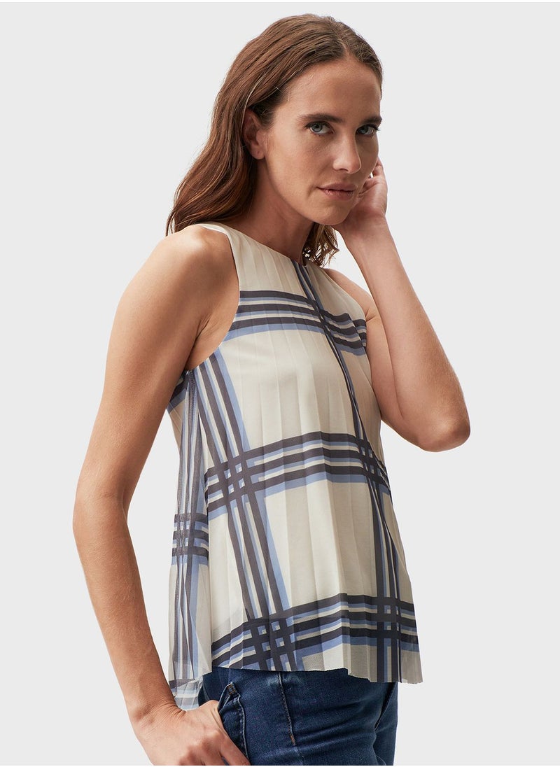 Jimmy Key Patterned Pleated Top  - Image 3
