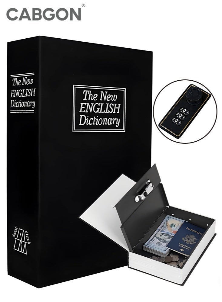 CABGON Diversion Book Safe with Combination Lock, Hidden Book Locker Safe, Metal Book Locker Box for Valuables - Image 1