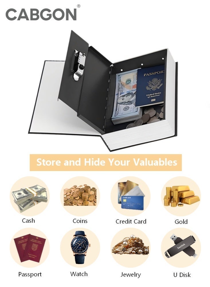 CABGON Diversion Book Safe with Combination Lock, Hidden Book Locker Safe, Metal Book Locker Box for Valuables - Image 2