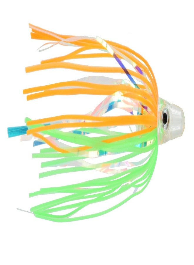 Last Cast Tackle Silicone Holo Teaser - 6 Pack - 5 Colors to Choose from Green/Orange - Image 2