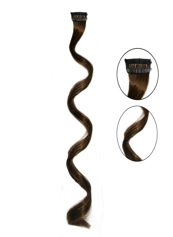 Rapidsflow® Curly Colored Hair Streak/Hair Extensions For Women And Girls Real Hair For Highlighting Set Of 4pc (Curly Brown) - Image 4