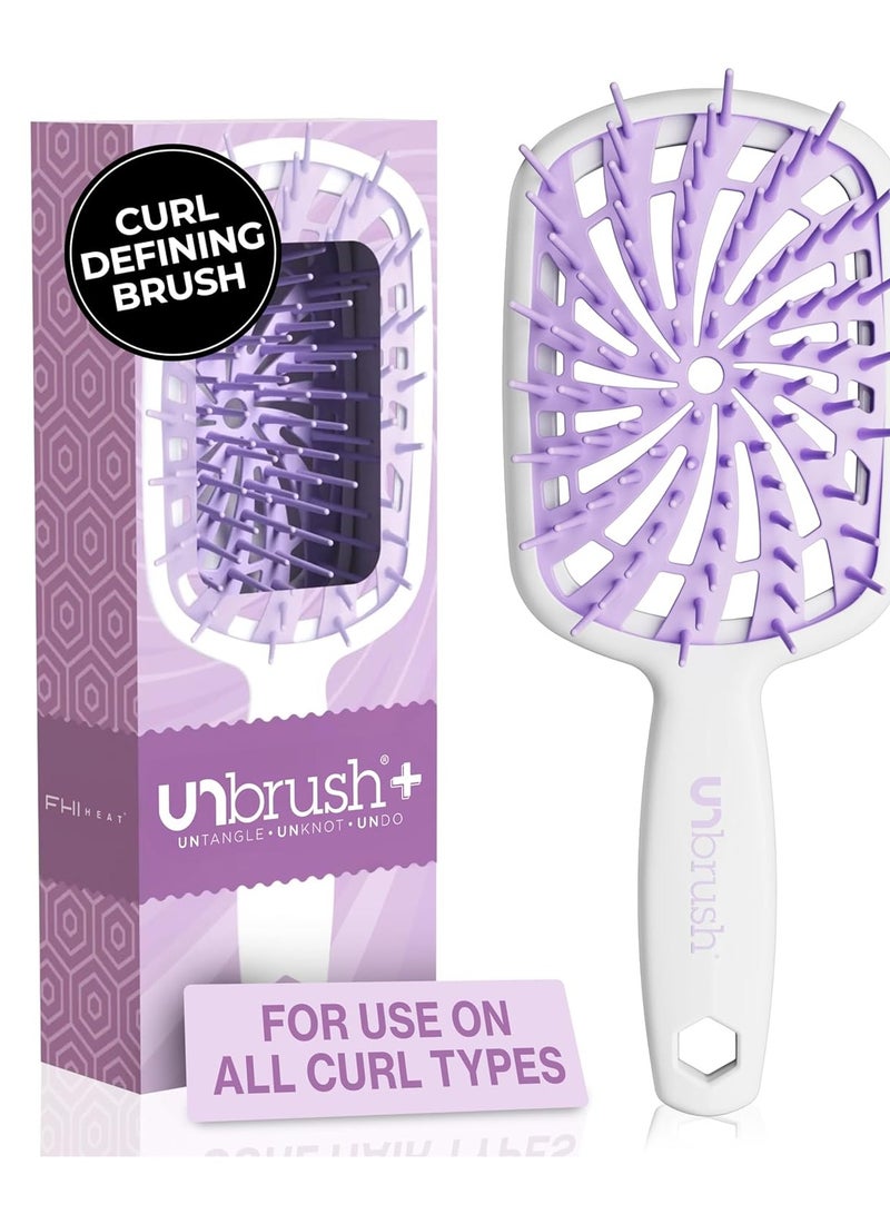 FHI Heat FHI Heat UNbrush Plus — Curly Hair Brush for Gentle & Effective Detangling on Wet or Dry Fragile Hair Types — Detangler Brush w/ 84 UltraFlex Bristles, Ultra-light, Vented, Anti Static Hairbrush - Image 1