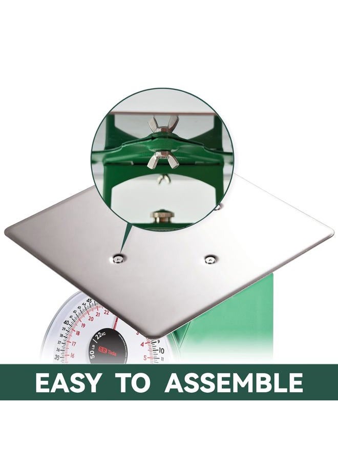 ta da Tada 50lb Heavy Duty Mechanical Dial Kitchen and Food Scale with Stainless Steel Platform - Image 5