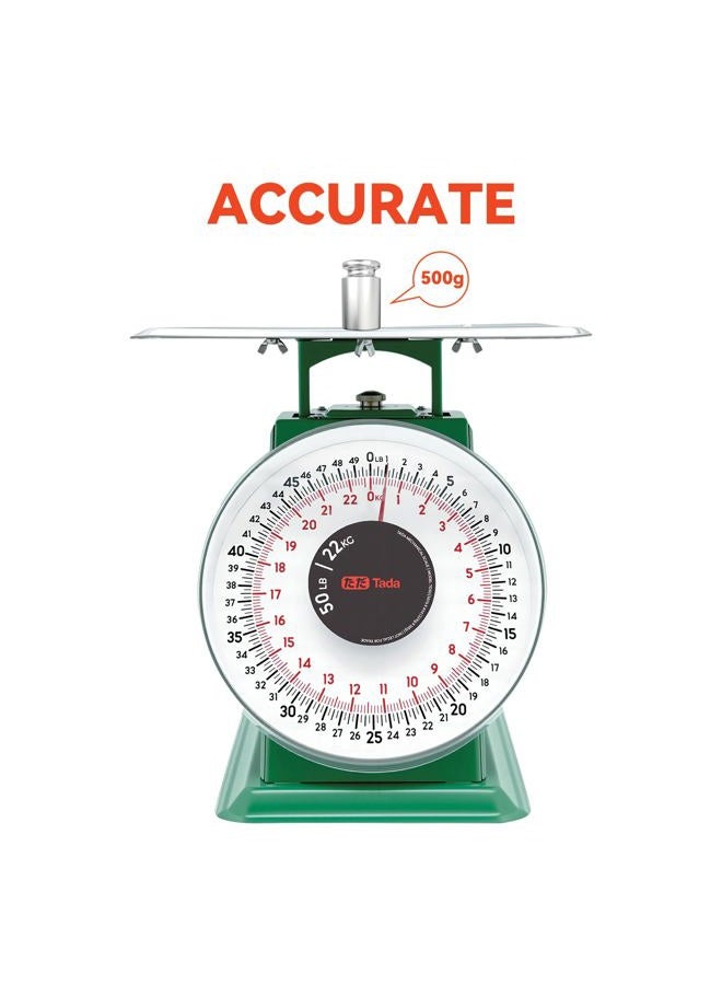 ta da Tada 50lb Heavy Duty Mechanical Dial Kitchen and Food Scale with Stainless Steel Platform - Image 2