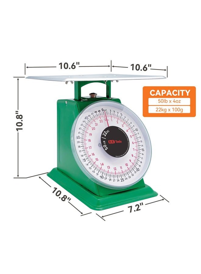 ta da Tada 50lb Heavy Duty Mechanical Dial Kitchen and Food Scale with Stainless Steel Platform - Image 3