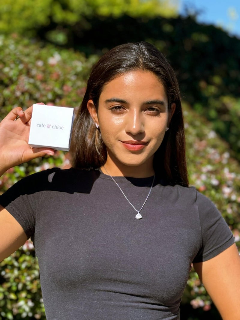 Cate & Chloe Celeste 18k Yellow Gold Pendant Necklace with Simulated Diamond Crystals, Hypoallergenic Jewelry for Women, Gift for Her - Image 4