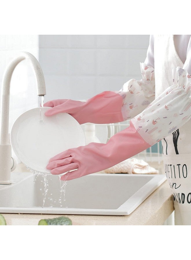 wolpin wolpin PVC Hand Gloves for Dishwashing Skin-friendly Reusable Cleaning Gloves, Gardening | Anti-slip Kitchen Cleaning | Pet Grooming | Car Washing | Bathroom Cleaning | Painting (1 Pair Gloves, Pink) - Image 4