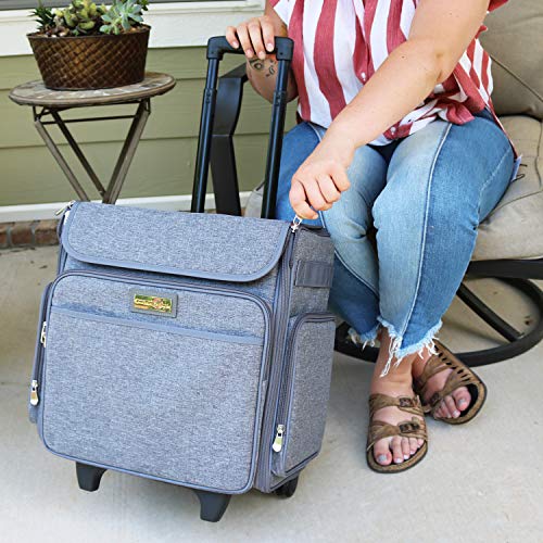 Everything Mary Rolling Scrapbook Tote – Heather Craft Bag with Wheels – Organizer Case for Scrapbooking, Papercraft, Art Supplies & Portable Craft Storage - Image 3