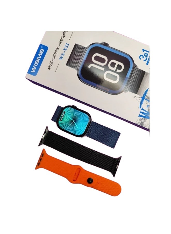 ويزمي ساعة ذكية WISME WS-X22 - جهاز تتبع لياقة بدنية مقاوم للماء، ومراقب لمعدل ضربات القلب، وتتبع النوم والنشاط، والتحكم في الموسيقى، و3 أحزمة قابلة للتبديل (للجنسين) - Image 2