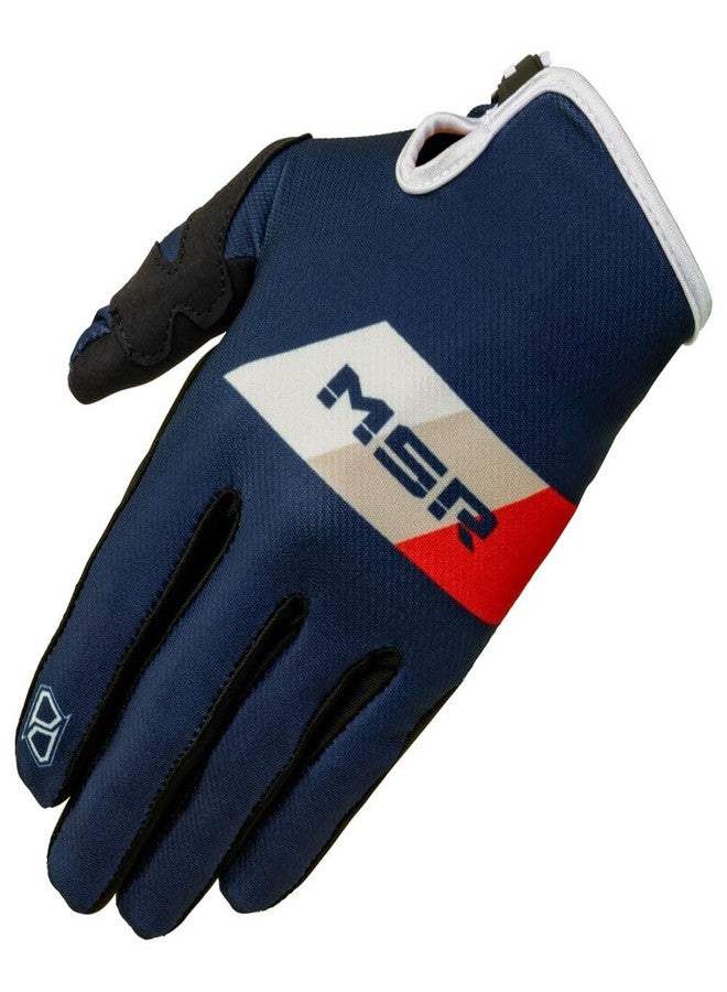 MSR™ Axxis Proto MTB Mountain Bike Dirt Bike Motocross MX BMX Outdoor Sports ATV UTV Powersports Riding Gloves for Men and Women Medium Blue/Red/White - Image 1