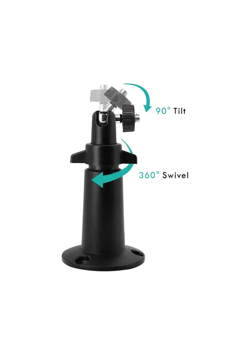 2-Pack Adjustable Rust-Resistant Waterproof Security Camera Wall Mount Bracket, Compatible with Standard 1/4" Mount Cameras for Indoor/Outdoor Use (Black)  - Image 2