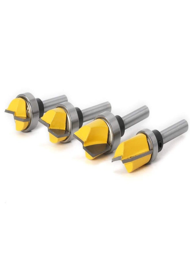 ياكاموز مجموعة رؤوس توجيه من ياكاموز، 4 قطع، مقاس 1/4 بوصة، بمفصلة، مع رؤوس توجيه مدببة من الكربيد، وأداة تقطيع الخشب - Image 4