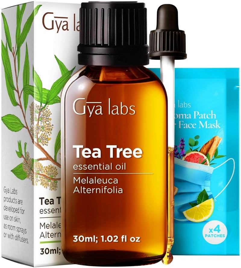 Gya Labs Tea Tree Essential Oil - 1.02 Fl Oz - for Diffuser, Massage, Hair, Skin, Aromatherapy, Soap & Candle Making Scents - Image 1