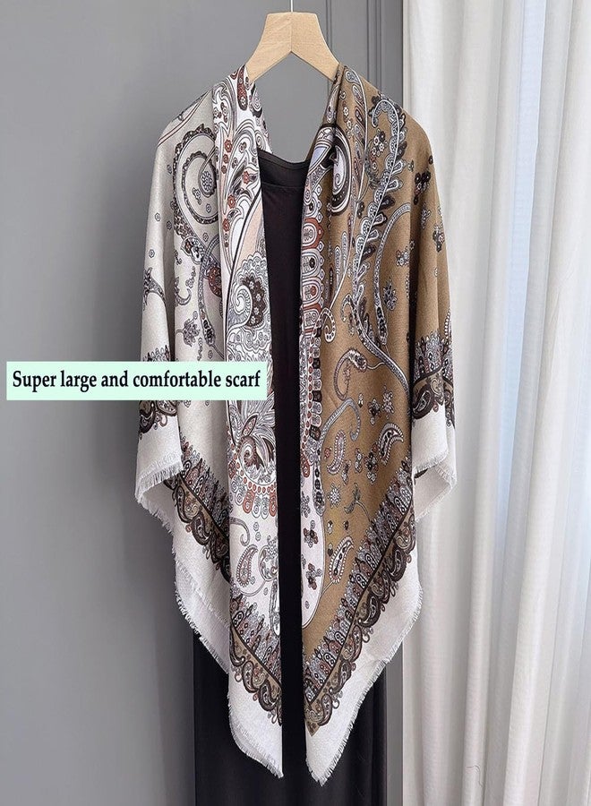 كي-اليوون وشاح مربع كبير من كي-إليون، 51 بوصة، مصنوع من القطن والكتان، وشاح أنيق، وشاح للف الشعر، وشاح للنوم، H2303، مقاس واحد - Image 3