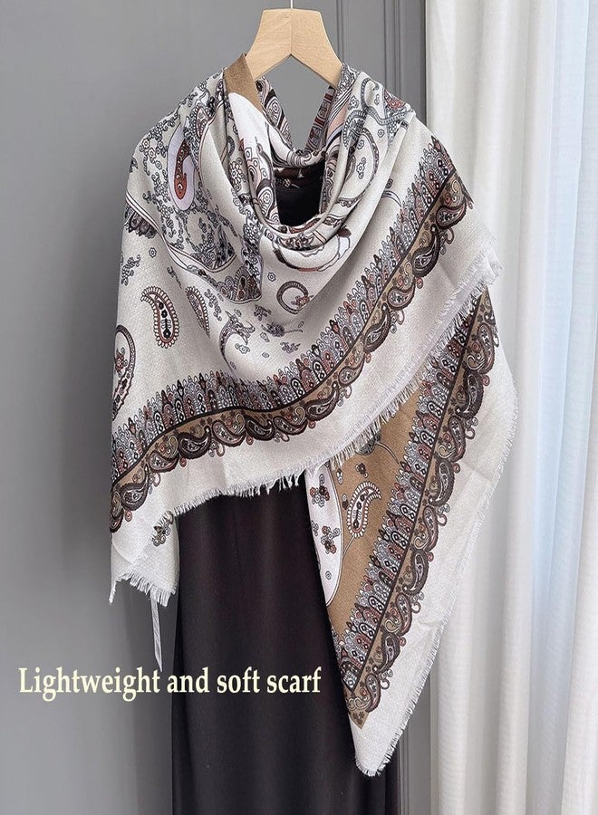 كي-اليوون وشاح مربع كبير من كي-إليون، 51 بوصة، مصنوع من القطن والكتان، وشاح أنيق، وشاح للف الشعر، وشاح للنوم، H2303، مقاس واحد - Image 2